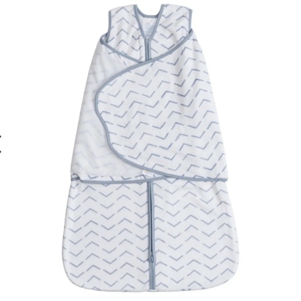 Halo Pottery Barn Kids Exclusive White and Blue sleepsack newborn fleece swaddle